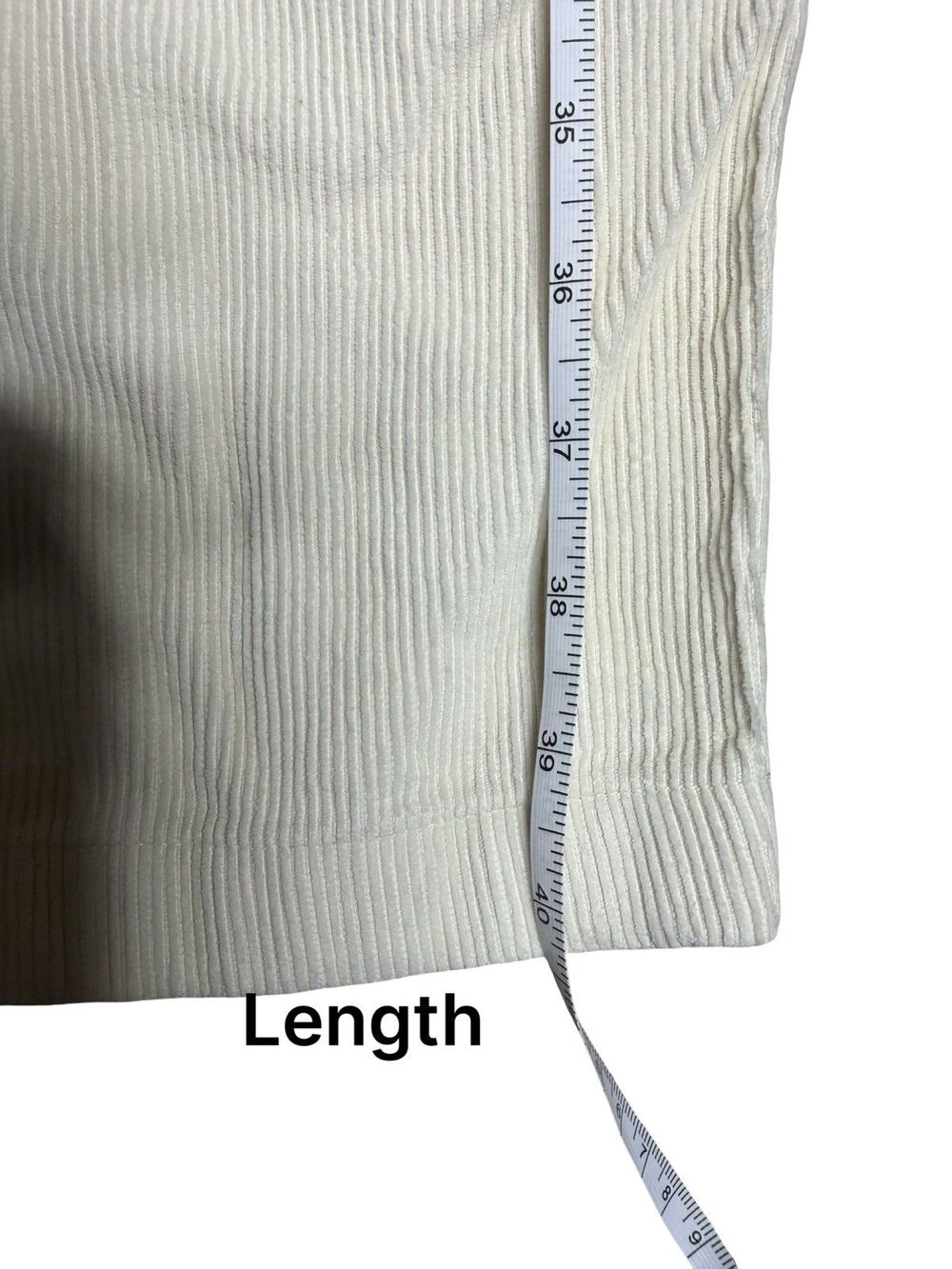 LL Bean Straight Corduroy Pants Womens 12 Cream White Heavy Cotton Favorite Fit - Picture 7 of 9